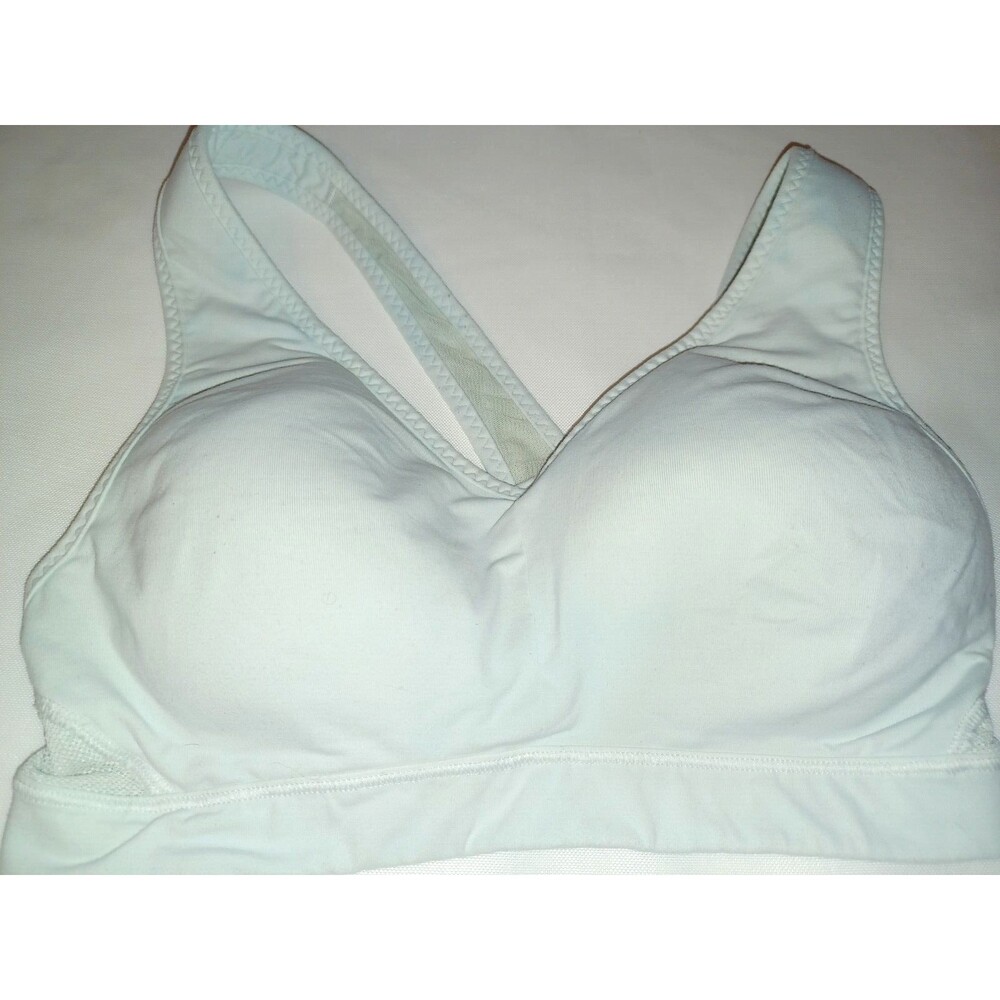 ATHLETA Sport bra Cross Back Spandex Mesh Light Green Sexy sz S